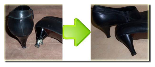 Перетяжка каблуков кожей Перетяжка підборів шкірою